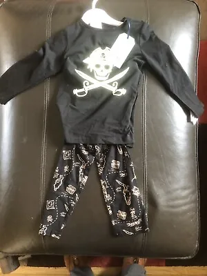 Buy New Charlie Choe Luminous Skull & Crossed Sabres Pirate Pyjamas Ideal Halloween • 7.50£