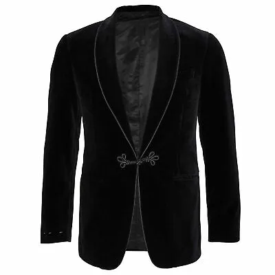 Buy Handmade Black Velvet Blazer Coat Smoking Stylish Jacket Party Tuxedo Wedding 36 • 39.99£