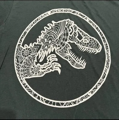 Buy Jurassic Park Floral Mandala Logo Dinosaur Trex Size Medium M Ladies • 14.48£