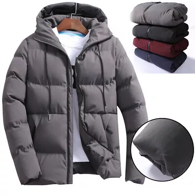 Buy Men's Jacket Winter Warm Puffer Bubble Down Coat Quilted Zip Padded Outwear • 18.99£