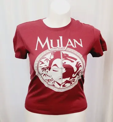 Buy Disney Juniors XS Mulan T-Shirt - Maroon Red And White Cotton Tee • 8.11£