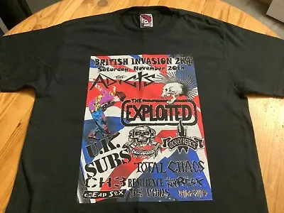 Buy Rare Punk Invasion 2004 T Shirt Size M The Adicts Exploited UK SUBS Discharge • 19.99£