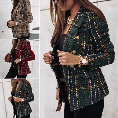 Buy Women Slim Blazer Formal OL Work Jacket Long Sleeve Outwear Suit Coat Tops • 13.55£