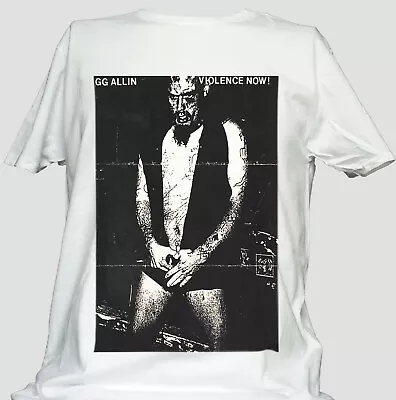 Buy GG Allin Punk Rock Hardcore Metal Short Sleeve White Unisex T-shirt S-3XL • 14.99£