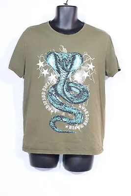 Buy Xray Snake T-Shirt Large Green Khaki Cobra Graphic Print Diamantes Mens • 12.99£