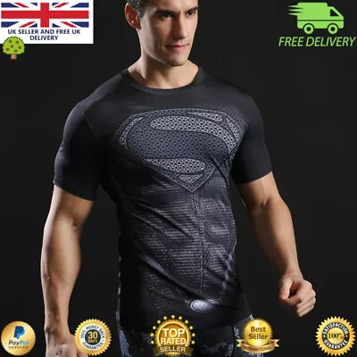 Buy Mens Compression Top Workout Cross Fit MMA Cycling Running Gym Active Cosplay  • 6.99£