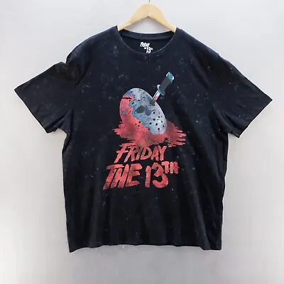 Buy Friday The 13th T Shirt 2XL Black Graphic Print Horror Movie Short Sleeve • 9.99£
