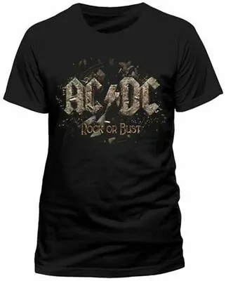 Buy AC/DC ROCK OR BUST WORLD TOUR 2015 T-SHIRT  IN ROCK WE TRUST  BLACK - Size M • 9.99£