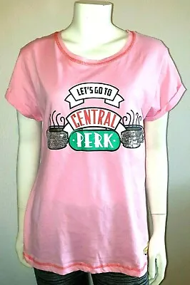Buy Matthew Perry Friends Rare Lets Go To Central Perk Sequins T-shirt Size 10/12 • 8.99£