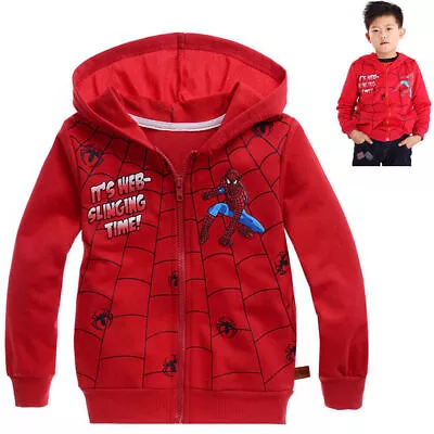 Buy Children Spiderman Superhero Coat Kids Boys Jacket Zip Up Hoodie Sweatshirt Tops • 14.82£