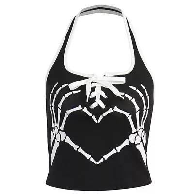 Buy Gothic Girls Camisole Printing Grunge Crop Top Y2k Clothes Womens Tanks Tops • 12.43£