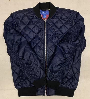 Buy Adidas Originals Ladies Navy Quilted Bomber Jacket Size 8 • 45£