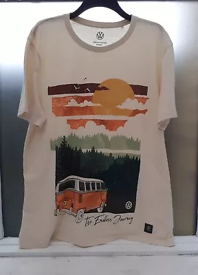 Buy Official Volkswagen T Shirt. Endless Journey. XL, Cream Colour. • 10£