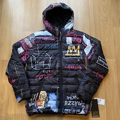 Buy Jean Michel Basquiat X Members Only ‘Alchemy’ Puffer Jacket Mens Coat Size SMALL • 58.95£