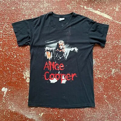 Buy Screen Stars Alice Cooper 2001 Tour Rock V Neck T-Shirt In Black Size Large • 15.27£
