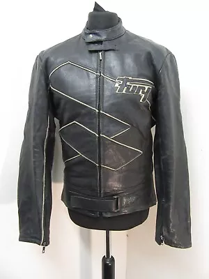 Buy Vintage Furygan Heavy Leather Motorcycle Jacket Size Uk40 Eu50 Great Quality • 79£