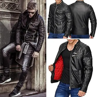 Buy Redbridge Men's Jacket Art Leather Black Biker Between-Seasons M6034 • 81.46£