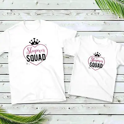 Buy Kids Girls Sleepover Squad T-Shirt Pyjama PJ Slumber Party Outfit Summer Tee Top • 6.99£