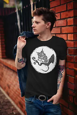 Buy Cheshire Cat T-Shirt Mens Evil Gothic Nightmare Burton Alice In Wonderland • 12.95£