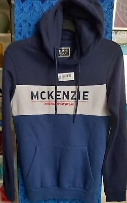 Buy McKenzie Joker Blue/ White/ Cobblestone Logo Hoodie, Men's Size Small • 27.50£