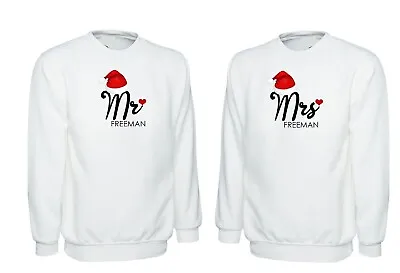 Buy Christmas Jumper Personalised Name Couple Matching Mr & Mrs Xmas Gift Sweatshirt • 17.99£