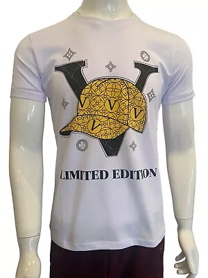Buy Mens Designer Cap T Shirts, Sports Urban Retro Street Wear Tees White • 18.04£