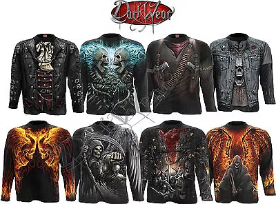 Buy Spiral Direct AllOver Printed Skull/Reaper/Dark/Gothic/Biker/Long Sleeve T-Shirt • 24.99£