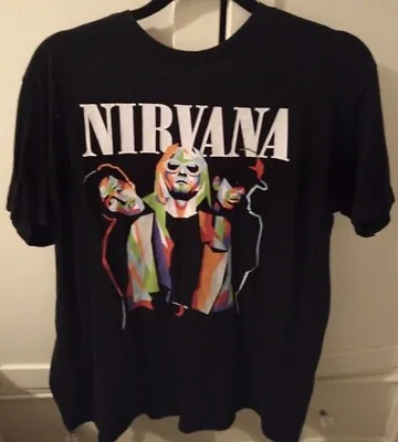 Buy Nirvana T Shirt Grunge Rock Band Merch Tee Size Large Kurt Cobain Dave Grohl • 13.95£