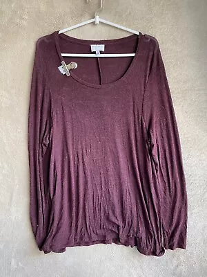 Buy Witchery Casual T-Shirts Top Size L Womens Dark Red Long Sleeve • 13.01£