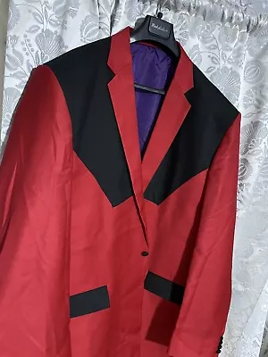 Buy Red And Black  Box Jacket / Teddy Boy Drape Jacket  READ DESCRIPTION • 165£