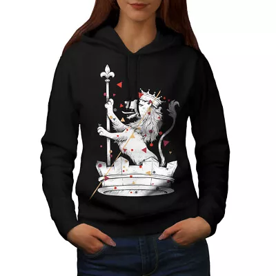 Buy Wellcoda Lion King Pride Animal Womens Hoodie, Royal Casual Hooded Sweatshirt • 28.99£