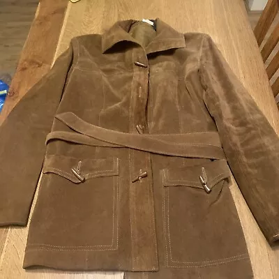 Buy Ladies Highway Brown Tan Suede Size 18 Jacket Coat Leather Care Ltd Vintage • 45£