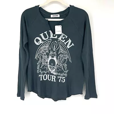 Buy Free People X Daydreamer Queen Tour ‘75 Thermal Shirt XS Black NWT • 75.87£
