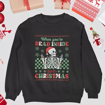 Buy Christmas Jumper Sweatshirt Anti Xmas Skeleton Printed Funny Novelty Sweater • 20.95£