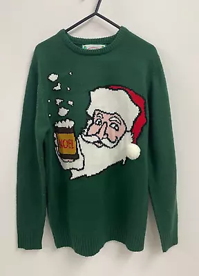 Buy Men's Santa / Father Christmas With Beer / Noel Knitted Jumper Size  Small • 6£
