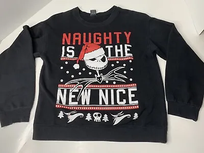 Buy Jack Skellington Nightmare Before Christmas Sweatshirt Naughty New Nice 11-13 • 14.21£