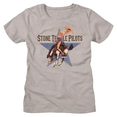 Buy Ladies Stone Temple Pilots Riding Bronco Stone Heather Music Shirt • 26.97£
