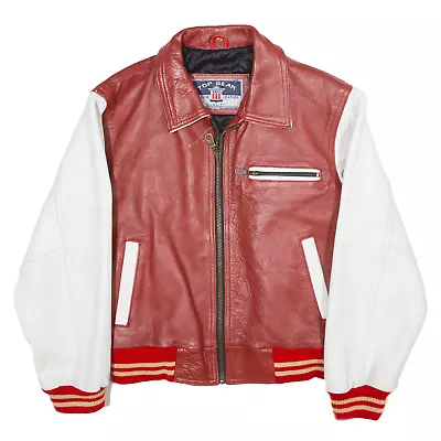 Buy TOP GEAR Dragon Womens Varsity Jacket Red Leather S • 74.99£