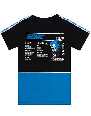 Buy Sonic The Hedgehog Boys T-Shirt For Kids Black Short Sleeve Gamer Top • 10.99£