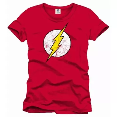 Buy Flash DC Comics Distressed Logo Official T-shirt Red Medium New • 11.99£