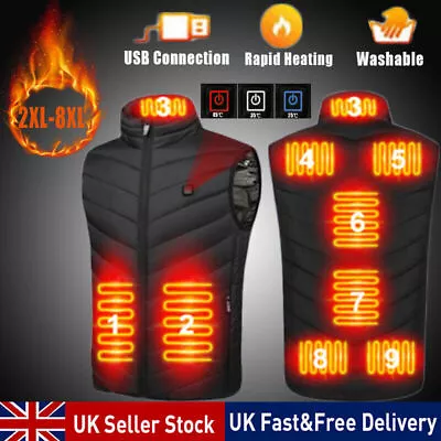 Buy Electric Heated Vest Warm Gilet Winter USB Jacket Men Women Heating Coat Thermal • 13.89£