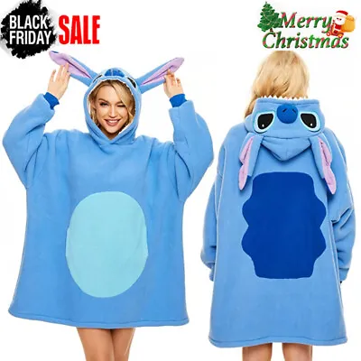 Buy Adult Ladies Oversized Hoodie Blanket Disney Hoodie Womens Stitch Pikacu Hoodie • 28.66£