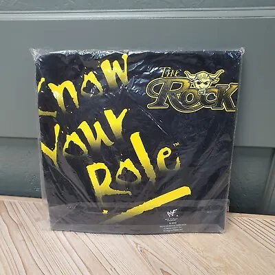 Buy WWF The Rock Know Your Role Tshirt Sealed Wrestling Graphic RARE Vintage 2002 • 49.99£