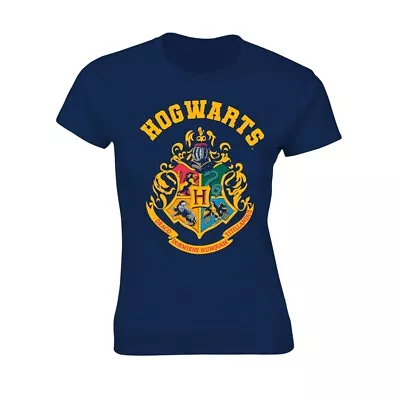 Buy HARRY POTTER - HOGWARTS BLUE T-Shirt, Girlie  Womens: 14 • 12.18£