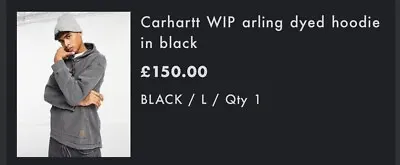 Buy Carhartt Wip Arling Dyed Hoodie In Black 🔥  • 50£