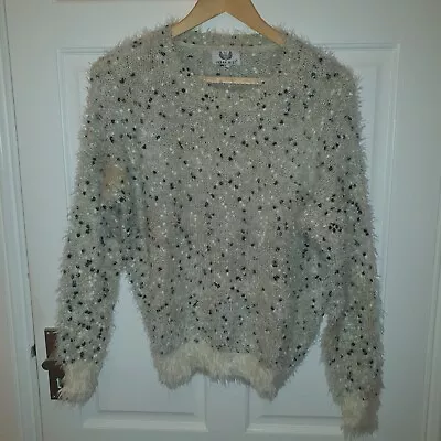 Buy Ladies Urban Mist Grey Patterned And Knitted Jumper, Size Medium, Good Condition • 5£