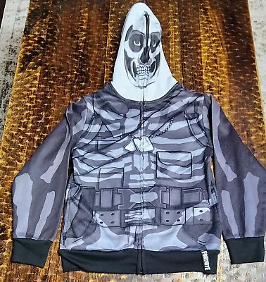 Buy Fortnite Skull Trooper Skelton Mask Full Zip Up Hoodie Jacket Youth Med -c • 16.08£