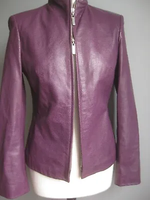 Buy Ladies Real Leather Purple Snakeskin JACKET 6 8 Smart Elegant EPISODE Moc Croc • 104.99£