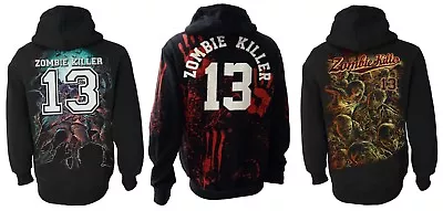Buy Darkside Mens Zip Hoodie Jacket Zombie Killer 13 Horror Alt Blood Hand Print • 49.64£