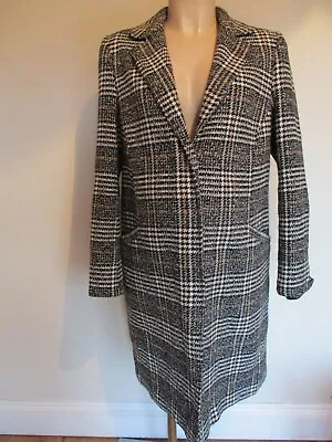 Buy George Maternity Black & White Check Twill Mac Jacket Coat Size 14 • 10.62£